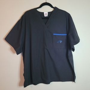 NFL Carolina Panthers Black Scrub Top